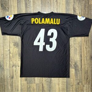 Pittsburgh Steelers #43 Troy Polamalu NFL Team Apparel Football Jersey Men’s L